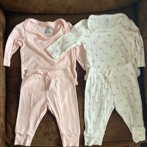 Cozy Kids Pajama Set - Pink and White